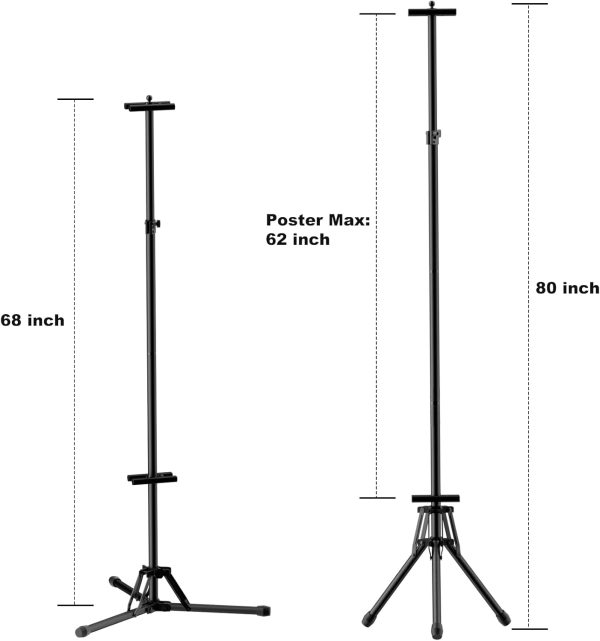 Floor Poster Display Stand – Double-Side Tripod, Up to 80" (1 Pack)
