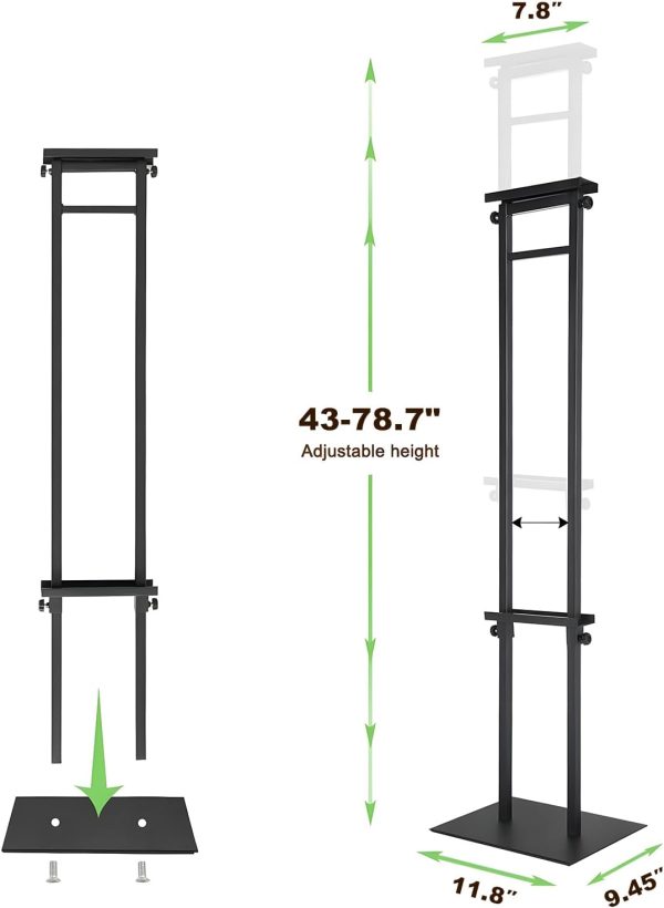 Black Heavy Duty Pedestal Poster Stand, Adjustable Up to 80", Double Sided