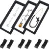 3-Piece Transparent 3D Floating Frame Display Stand, 9.1x3.5 Inches