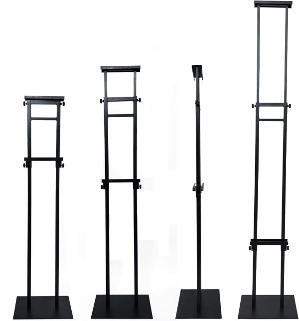 Heavy Duty Adjustable Pedestal Sign Stand, Double Sided, 80 in, Black