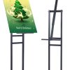 Angled & 360° Swivel Poster Stand, Water-Fillable Base, Adjustable Height Floor Sign Holder for Foam Board (Single-Sided, Black)