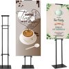 Black Heavy Duty Pedestal Poster Stand, Adjustable Up to 80", Double Sided