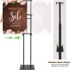 Black Heavy Duty Pedestal Poster Stand, Adjustable Up to 80", Double Sided