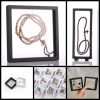 4 Pcs 3D Floating Display Case for Coin, Medal, Jewelry – 7x7x0.8 inch, Black & White