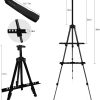 Portable Metal Adjustable Easel Stand for Painting, 17–66 Inch, with Carry Bag – Black