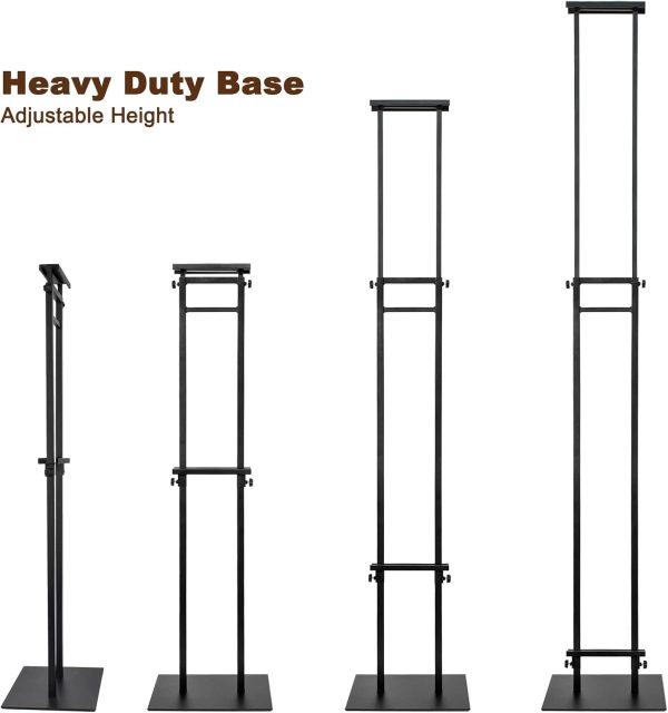 Black Heavy Duty Pedestal Poster Stand, Adjustable Up to 80", Double Sided