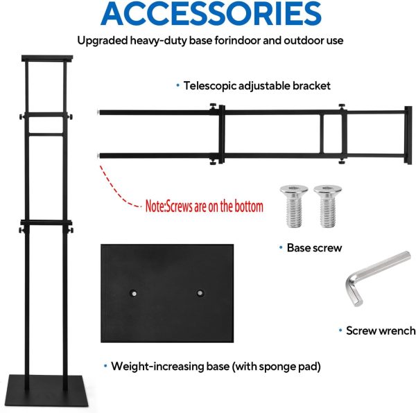 Double-Sided Adjustable Metal Poster Sign Stand, Holds Boards & Foam Signs, Up to 82" (1 Pack)