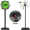 3-Pack Heavy Duty Adjustable Poster Sign Stand, 11x17 Aluminum Floor Standing Sign Holder, Black