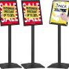3-Pack Heavy Duty Adjustable Poster Sign Stand, 11x17 Aluminum Floor Standing Sign Holder, Black