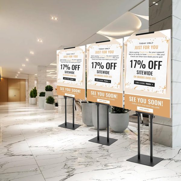 4-Pack Adjustable Poster Holder, Heavy Duty Metal Display Stand for Boards Up to 83 Inches