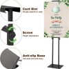 Black Heavy Duty Pedestal Poster Stand, Adjustable Up to 80", Double Sided