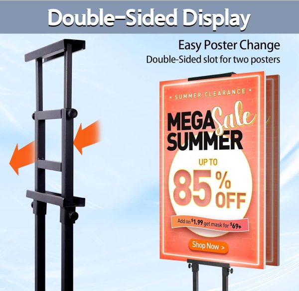 4-Pack Adjustable Poster Holder, Heavy Duty Metal Display Stand for Boards Up to 83 Inches