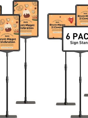 Floor Sign Stand 8.5x11 inch, 6-Pack – Tabletop & Floor Sign Holder