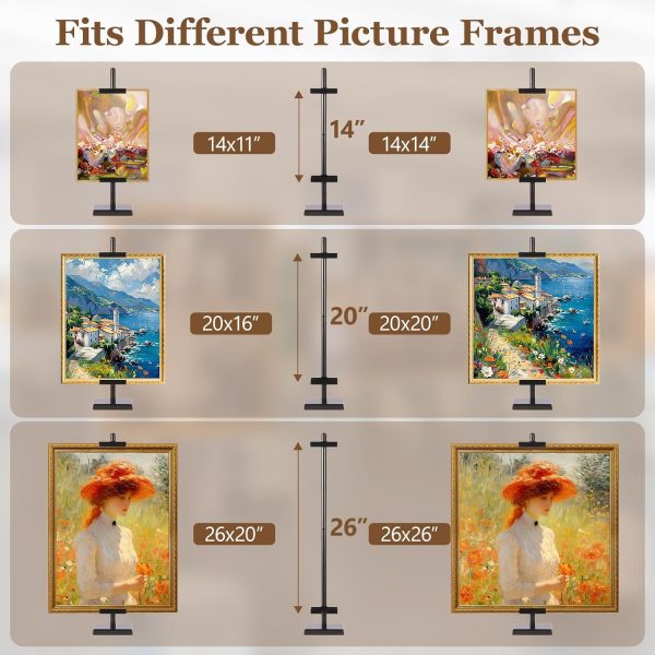 Adjustable Tabletop Easel Stand for Picture Frames (30 inch, Black)