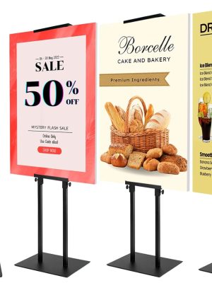 4-Pack Adjustable Poster Holder, Heavy Duty Metal Display Stand for Boards Up to 83 Inches
