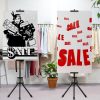 Floor Poster Display Stand – Double-Side Tripod, Up to 80" (1 Pack)