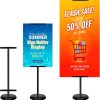 Black Single-Sided Floor Poster Stand, 58" Adjustable