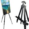 Portable Metal Adjustable Easel Stand for Painting, 17–66 Inch, with Carry Bag – Black