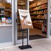 Angled & 360° Swivel Poster Stand, Water-Fillable Base, Adjustable Height Floor Sign Holder for Foam Board (Single-Sided, Black)
