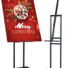 Angled & 360° Swivel Poster Stand, Water-Fillable Base, Adjustable Height Floor Sign Holder for Foam Board (Single-Sided, Black)
