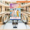 Black Single-Sided Floor Poster Stand, 58" Adjustable